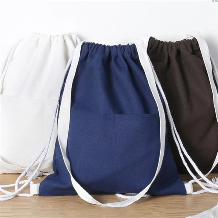Natural Cotton Drawstring Tote Bag